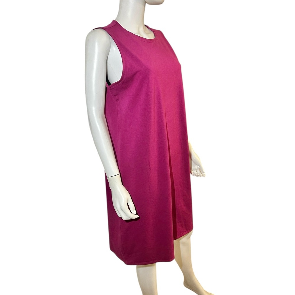 Eileen Fisher - Sleeveless Organic Cotton Dress in Berry - Picture 3 of 8